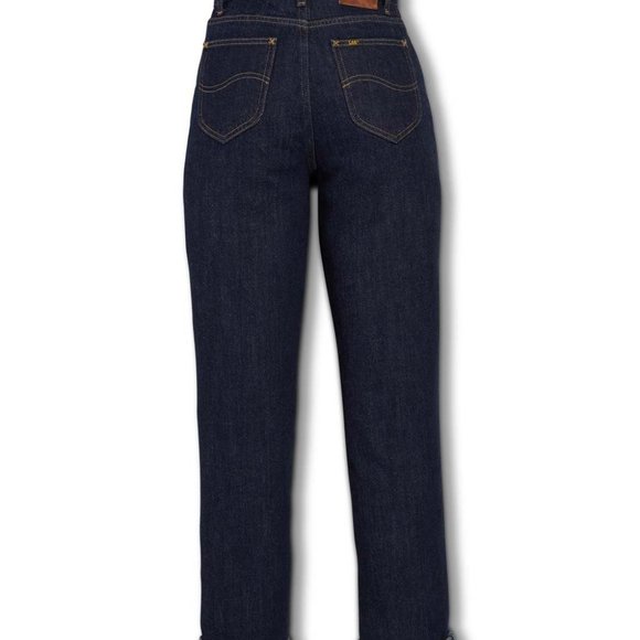 LEE Vintage Modern Retro Rinse Dark denim High Rise Straight Jeans Free People - Picture 3 of 9